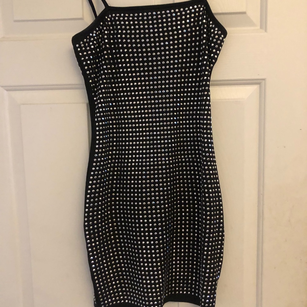 Black and silver bodycon dress